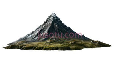 山,3D,绿色,白色, PNG