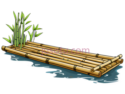 竹筏,平版, PNG