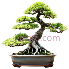 弯曲盆栽PNG