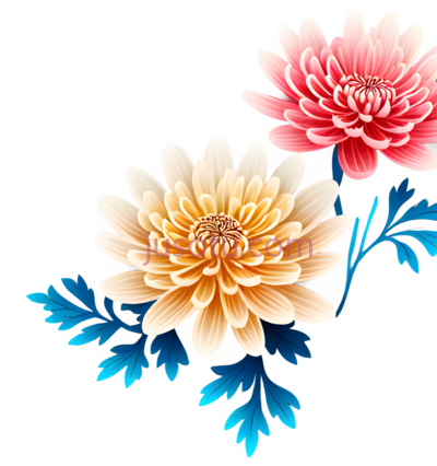 古风菊花, PNG