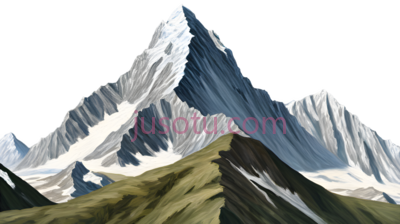山峰,插画,白色,绿色,黑色, PNG