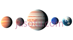 土星,木星,水星,条纹状,带环行星,蓝色PNG