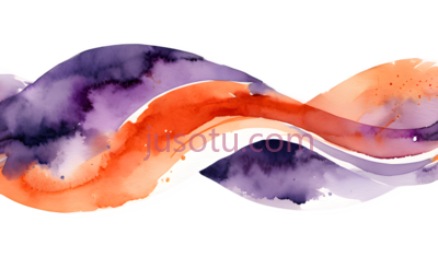 水彩画,抽象,紫色,橙色, PNG