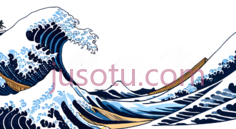 海浪,浮世绘,白色,蓝色,黑色PNG