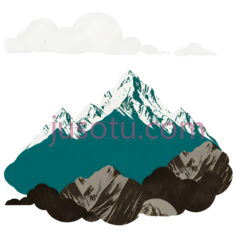 山脉,插画,白色,蓝色,棕色PNG