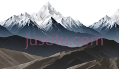 雪山,插画,白色, 蓝色, 黑色PNG