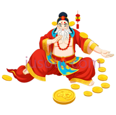 财神,春节庆祝,金币PNG