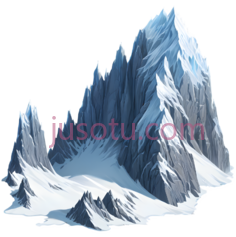 雪山,插画,蓝色,白色PNG