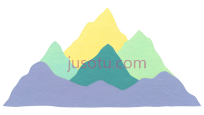 山峰,卡通,黄色, 绿色, 蓝色, PNG
