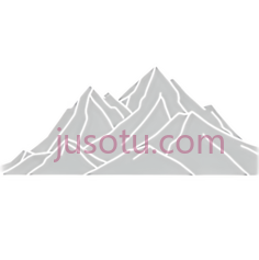 山峰,线条画,白色PNG