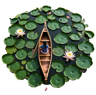 荷花,莲蓬,鸟瞰, PNG