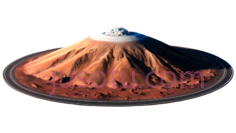 火山,3D渲染,橙色,白色PNG