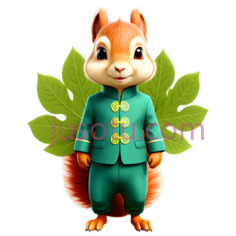 松鼠,卡通,绿色PNG