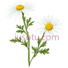 菊花,插画,白色,黄色, PNG
