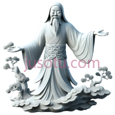 雕像,中式雕塑,白色PNG