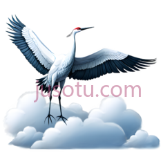 鹤,卡通,白色PNG