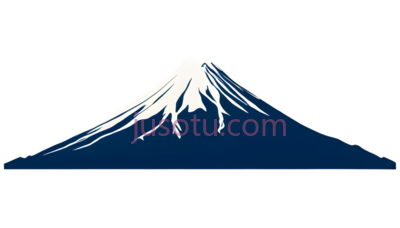 富士山,插画,白色,蓝色, PNG