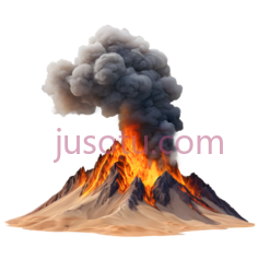 火山,插画,灰色,黑色,橙色PNG