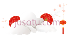 云,扇子,梅花,中国风,白色,红色,黑色PNG