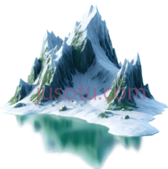 冰山,3D渲染,白色,蓝色PNG