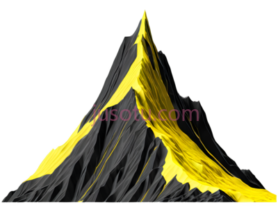 山峰,插画,黑色,黄色, PNG