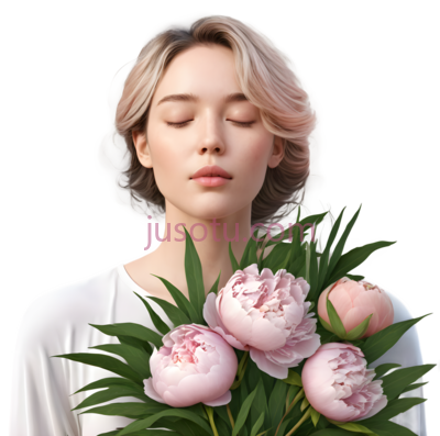 女人,花朵,优雅,粉色, PNG