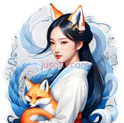 女孩,狐狸耳朵,古代, PNG