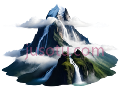 山峰,插画,蓝色, 白色, 绿色PNG