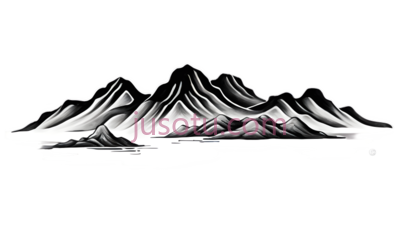 山脉,线条勾勒,白色, PNG