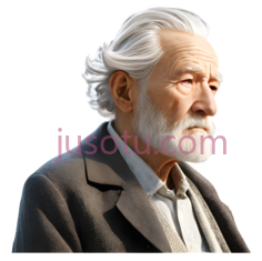 老人,3D,白色头发,胡子PNG