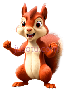 松鼠,卡通,橙色PNG