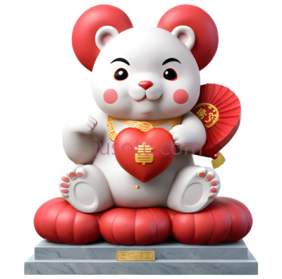 招财猫,卡通,白色,红色, PNG