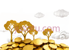金币, 树木, 云朵,卡通, 抽象,金色, 白色PNG
