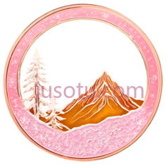 雪山,插画,粉色,白色,橙色PNG