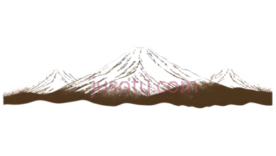 富士山,插画,白色, PNG