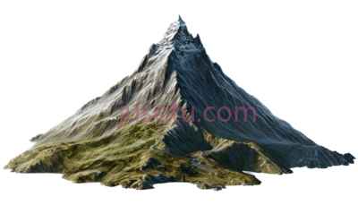 山峰,3D渲染,灰色,绿色, PNG