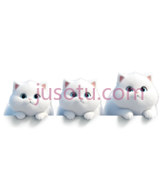 猫咪摆件,卡通,白色PNG