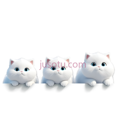 猫咪摆件,卡通,白色, PNG