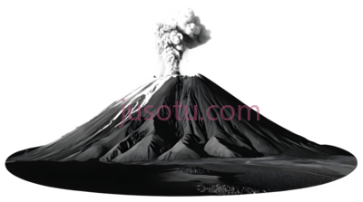 火山,黑白摄影,白色, PNG