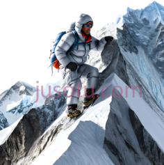 登山者,现代数字,白色,灰色,红色PNG