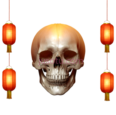 骷髅,3D,白色, PNG
