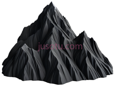山峰,3D渲染,灰色, PNG
