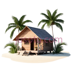 木屋,热带小屋,棕色PNG