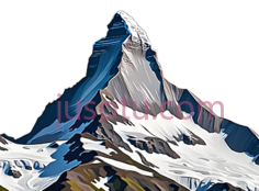 山峰,插画,白色,蓝色,棕色PNG