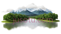 山,树,云,自然风景画,绿色,白色,蓝色PNG