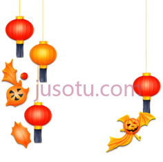 灯笼,蝙蝠,中国风,卡通,黄色PNG