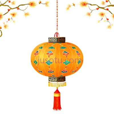 灯笼,中式,黄色, PNG