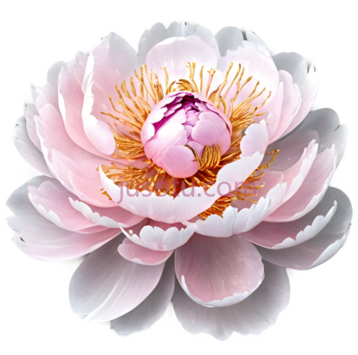 牡丹,插画,粉色, PNG