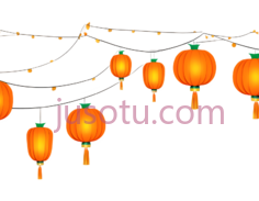 灯笼,中式,橙色PNG