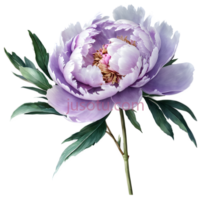 牡丹,插画,紫色, PNG